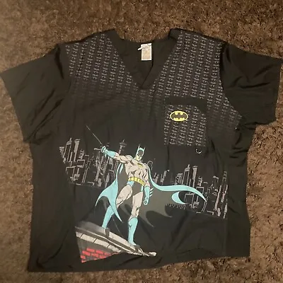 Batman Scrubs Top  Black Unisex 3XL DC Comics WB Doctor Nurse • $20