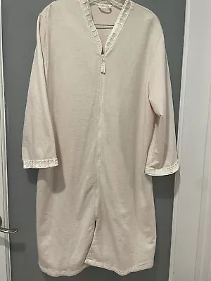 £30.90 • Buy Eileen West Zip Front Short Robe Housecoat Black Cotton Jersey Size Large/XL
