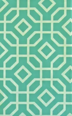 SEA GREEN Geometric Vinyl Umbrella Tablecloth Zipper Hole ASST SIZES Trellis • $19.95