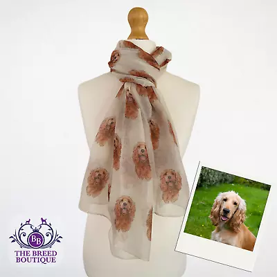 Cocker Spaniel Dog Print Ladies Scarf New Design Shawl Gift Cocker Fans • £18.99