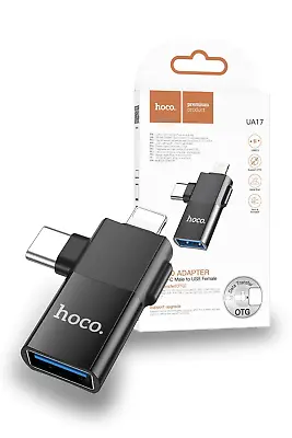 Hoco 2 In 1 Lightning To USB-C Male And USB Female OTG Adapter For IPhone UA17 • $16.95