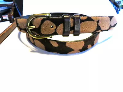 J Crew Collection Calf Cow Hair Belt  1  Wide SZ  35 M/L  Ladies Leather  772 • $39.99