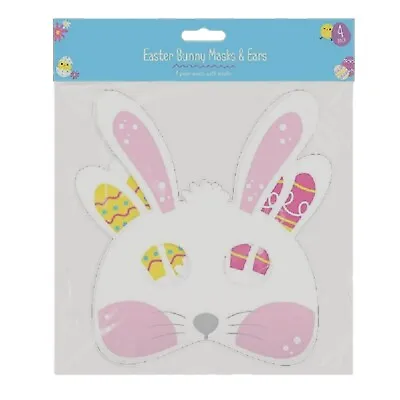4 X EASTER BUNNY MASKS Fancy Dress Party Fun Novelty Rabbit Chick Card Party UK • £3.07