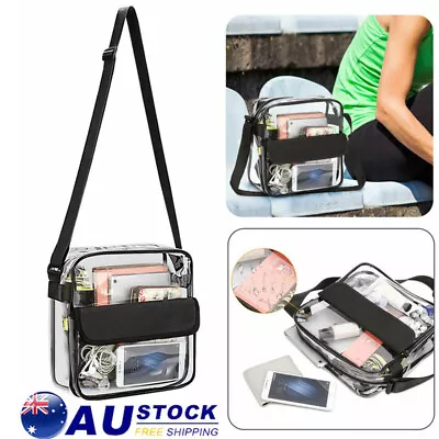 Clear Plastic Tote Bag Women Transparent Handbag Zip Purse Stadium Security Bag. • $15.95