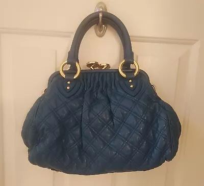 Marc Jacobs Blue Quilted Leather Little Stam Shoulder Bag • $175