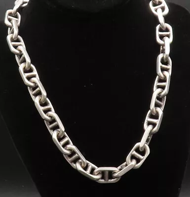 MEXICO 925 Silver - Vintage Heavy Bold Anchor Link Chain Necklace - NE3926 • £657.34