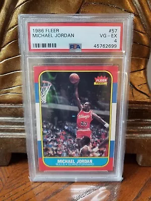 1986 Fleer Basketball #57 Michael Jordan RC Rookie HOF PSA 4   LOOKS NICER   • $3595