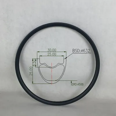 Carbon Fiber Rims T800 29er 30mm Hookless Depth 25mm XC MTB Mountain Wheels R1 • $159.25