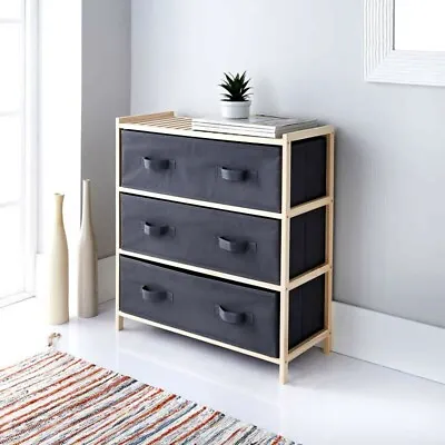 Fabulous Addis 3 Drawer Canvas Unit Elegant Storage Space To Your Home *NEW* • £43.57