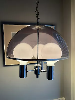 Vintage Space Age Pendant Ceiling Light Lamp Dome Globe Mid Century Modern 1975 • $145.36