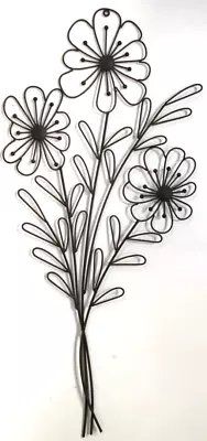 Contemporary Metal Wall Art Decor Sculpture Flowers • £26.99