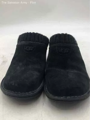 UGG Womens Black Suede Round Toe Slip-On Comfort Wedge Clogs Heels Size 7 • $9.99