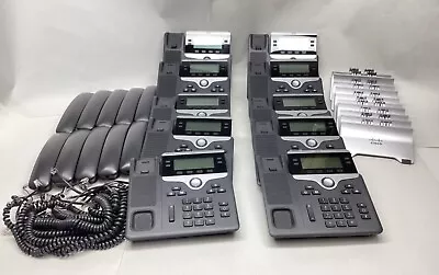 LOT OF 10 Cisco CP-7841-K9. 4-Line Business VoIP Phone W/ Stand Handset & Cord • $88