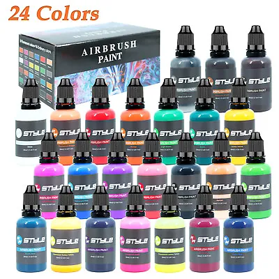 Airbrush Paint 24 Colors DIY Acrylic Paint Set For Hobby Model Painting Artists  • $38.99