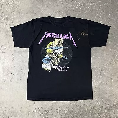 Metallica Y2k Vintage T Shirt Damaged Justice 1988 Tour Pushead Distressed M • $0.99