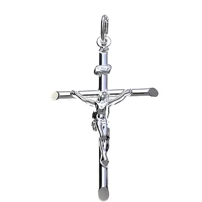 Large Mens Sterling Silver Crucifix Cross Pendant Necklace CHAIN NOT INCLUDED • £29.99