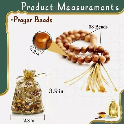 Masbaha 33 Beads Olive Wood From Jerusalem Islamic Prayer Beads Tasbeeh Muslim • $32.17