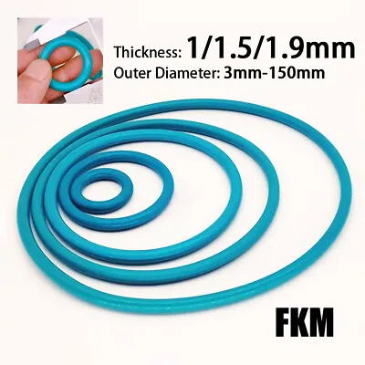 FKM Fluorine Rubber O Ring Seals Oil Resistant 1mm 1.5mm 1.9mm Thickness O Rings • £2.15