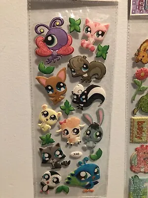 Littlest Pet Shop Glitter Puffy Sticker Scrapbooking Kids Collecting Vintage • $5