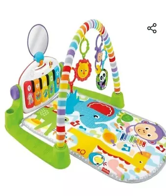 *Fisher-Price Deluxe Kick Play Piano Gym Playmat Activity Age 0-36 Month Green* • £30