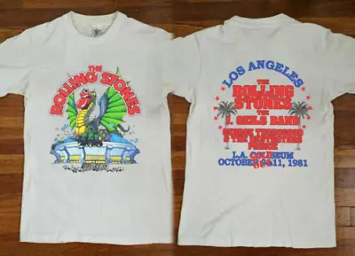 RARE!! Vintage 1981 The Rolling Stones Dragon Tour Concert Sold Out T-Shirt 80s • $21.95