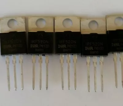 5 Pcs IRF520 IRF520N TO-220 N-Channel IR Power MOSFET USA Seller Free Ship • $5.75
