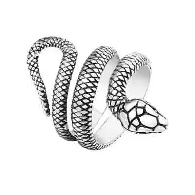 Stainless Steel Snake Ring - Sizes 6 7 8 9 10 11 12 13 • $8