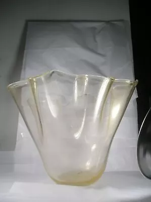 A Large Mid Century Murano Venini Gold DustHandkerchief Vase 1950's • $300