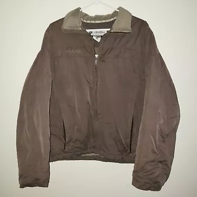 Columbia Sportswear Brown Fleece Insulated Winter Jacket Mens Size Medium • $35.95