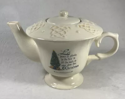 Porcelain Vintage Christmas Irish Tea Pot Kettle & Lid Kitchen Home Decor • $14.95