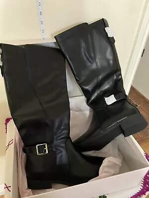 $15 • Buy Just Fab Brand - Black Knee High NWB Size 7.5 Faux Leather