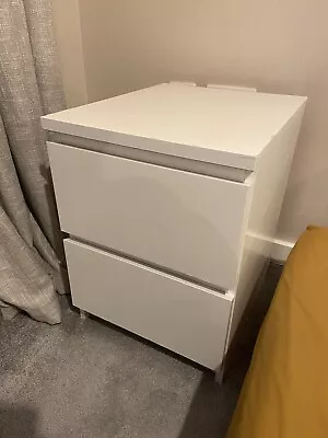 IKEA Malm White Bedside Table 2 Drawers • £10