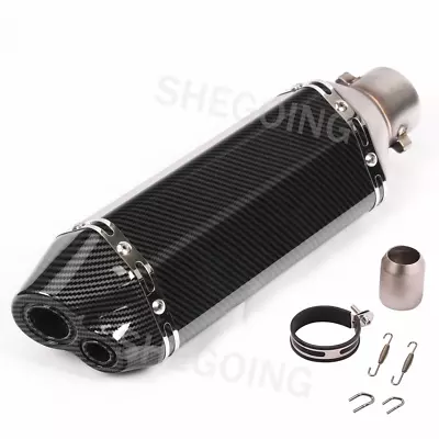 Universal Motorcycle Exhaust Slip On For Grom/Street/Sport Double Holes 370MM • $42.29