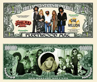 Fleetwood Mac Million Dollar Bill Play Funny Money Novelty Note + FREE SLEEVE • $1.69