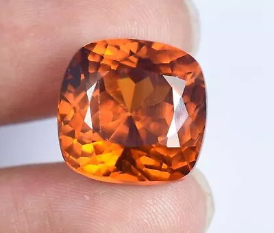 18.95 Ct Natural Mandarin Orange Garnet Certified Cushion Cut Loose Gemstone • $107.78