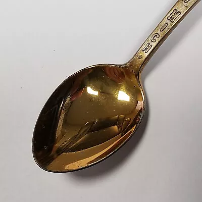 Sterling Silver Souvenir Spoon - Detroit Michigan - Gold Washed - SKU-FL0782 • $24