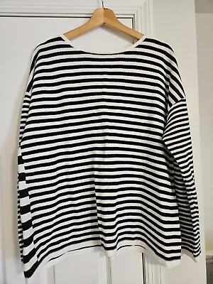 J. Jill Large Blue White Striped Sweater • $15