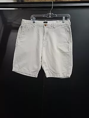 J. Crew Stanton Shorts Mens Size 34 Linen Blend Beige 10.5  Flat Front Chino  • $14