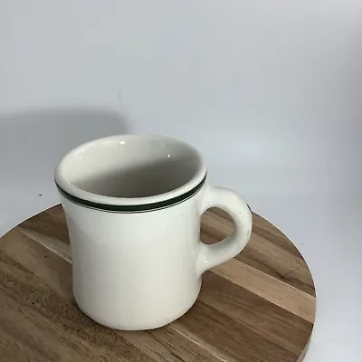 Victor Stoneware Restaurant Ware Coffee Mug Green Stripe • $14