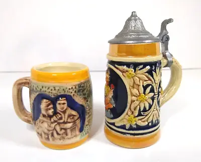 German Beer Stein Miniature 4.5  Lidded And Mug  Made In Western Germany Vintage • $16.99