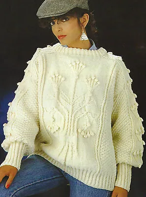 Ladies Knitting Pattern Aran Family Tree Sweater 32-38   491 • £2.09