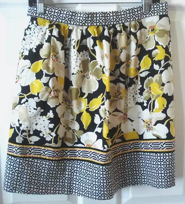 Vera Bradley Half Apron Dogwood Pattern Black White Yellow Print • $16.99