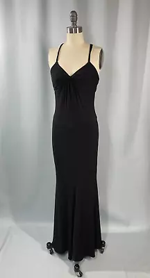 Evening Gown SIZE SMALL Black Spandex Stretch Mermaid VERA WANG Long 90s Y2K • $25