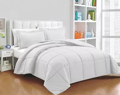 Soft Down Alternative 300 GSM Comforter 400 TC Solid Cal King Size White. • $139.99