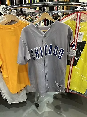 Vintage 90s Chicago Cubs Majestic MLB Buttoned Baseball Jersey Size Large • $39.99