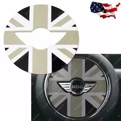 Grey Union Jack Steering Wheel Decal Sticker For MINI Cooper F54 F55 F56 F57 F60 • $7.99