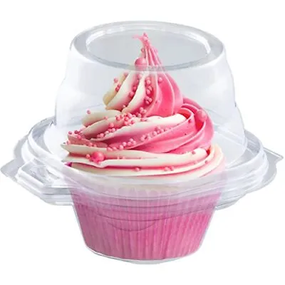 Individual Cupcake Containers (50 Pack) | Clear Plastic Disposable Cupcake Boxes • $15.37