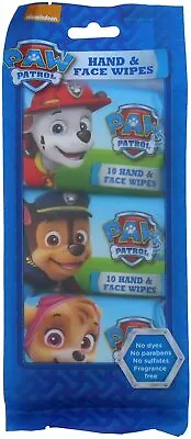 Paw Patrol Hand Face Wipes For Children Kids - 3 Packs Of 10 Handy Wipes • £2.20