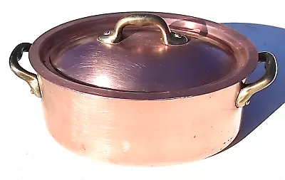 Vintage 7.9inch French Copper Stockpot Made In France Tin Lining 1.5-2mm 2.6lbs • $232