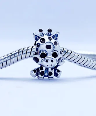 Baby Giraffe Charm Bead Cute Animal Zoo Genuine 925 Sterling Silver 💖 • £15.95